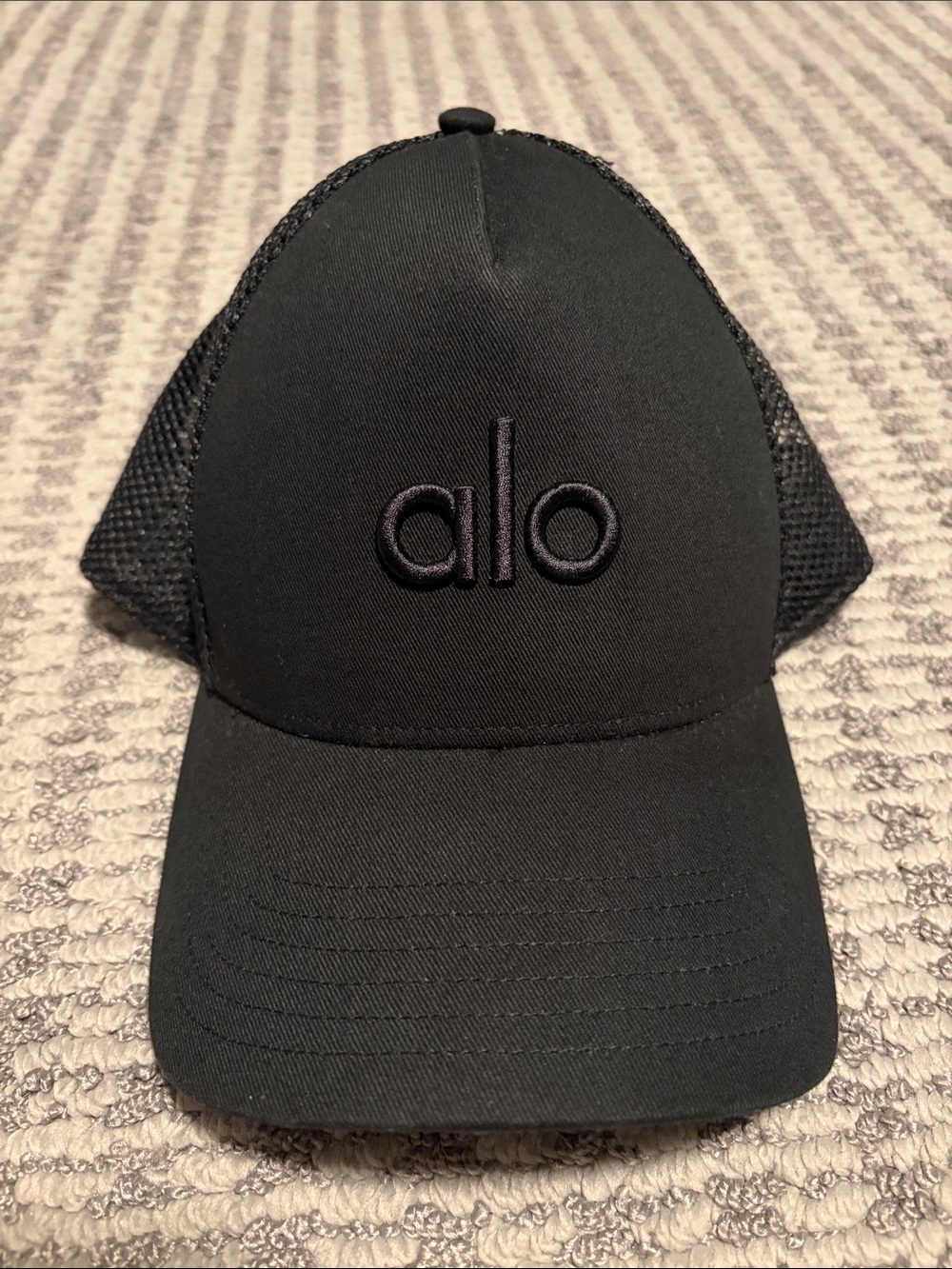 Alo Black Mesh District Trucker Hat